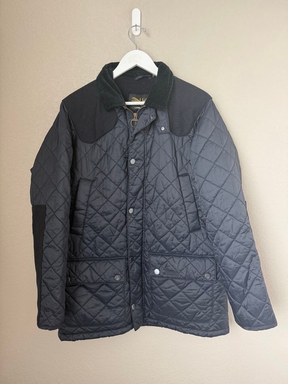 Barbour x Land Rover Defender Quilted Jacket Navy Corduroy Collar Men’s XL Barn